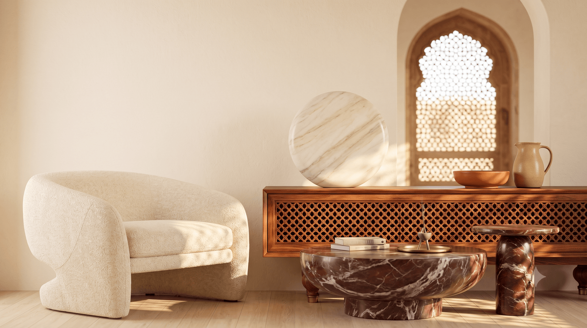 Casa360 stone dining and living interior